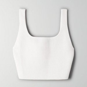 Babaton Sculpt Knit Cropped Tank in White